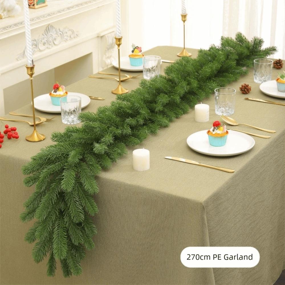 New 180/270cm Simulated Rattan Artificial PE Xmas Table Runner DIY Accessories Norfolk Pine Vine Plants Party Supplies