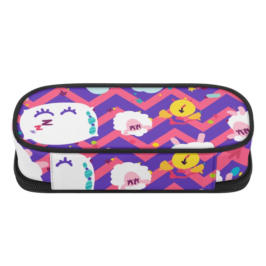 Large Capacity Pencil Case Casual 300D Polyester Zipper Closure with Mesh Pocket Removable Divider and Pen Slots for Boys Girls