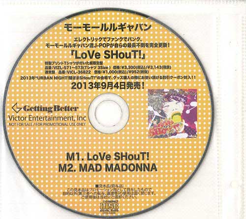 

CD MOMOR LE GAVAN - Love Shout! CDS3408 VICTOR 2013 Japan Japanese Pop/Rock Used