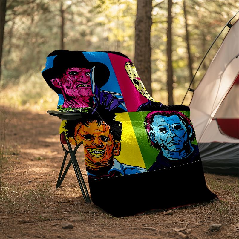 Halloween horror Theme Printed Blanket - Perfect for Couch, Bed, Travel & Outdoor Use | Machine Washable, Cozy & Durable.