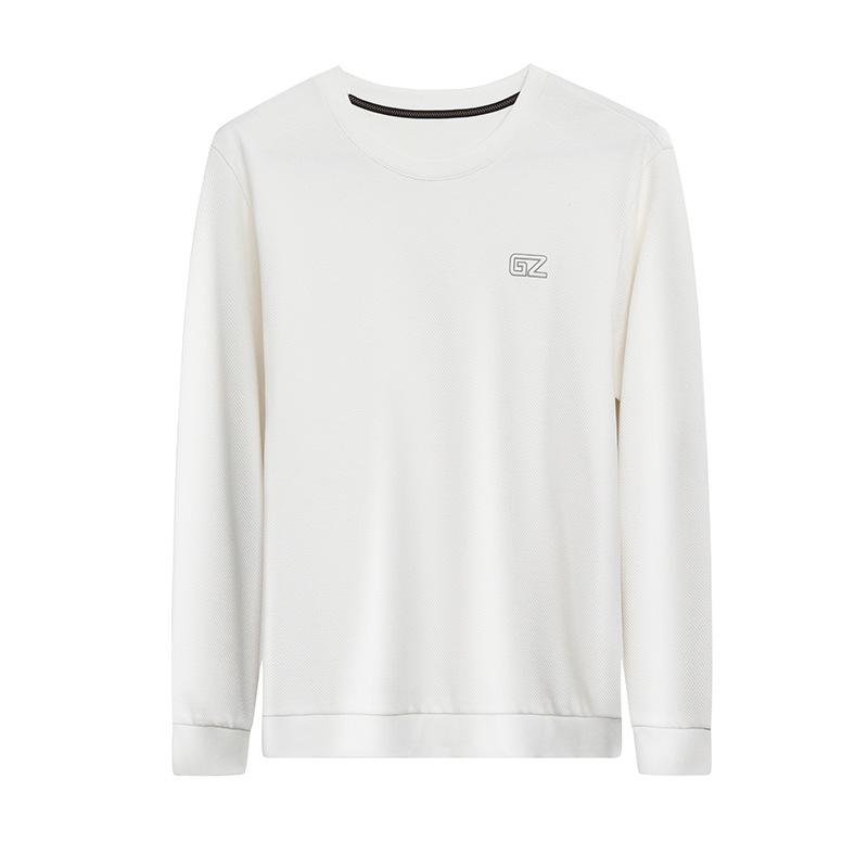 Bluză de tineret casual de modă pentru bărbați cu mânecă lungă, culoare uni, gât rotund