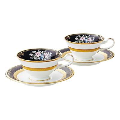 Noritake Kop og Underkop 220cc Evening Majesty 2 Benporcelæn & (Par Sæt) (Kaffe Te) P59587/4818-1
