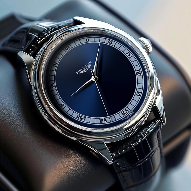Men Wristwatch Business Quartz Clock Simple Leather Watch