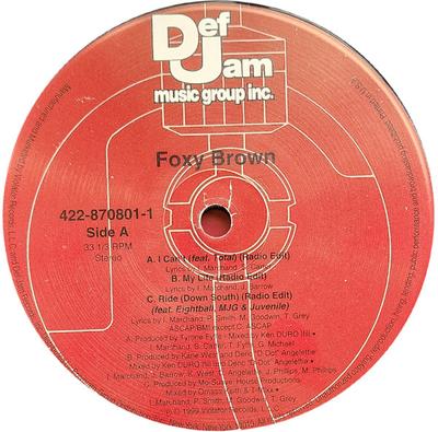 12inch Record FOXY BROWN  I Cant 4228708011 Def Jam Music G 1999 US Rap  HipHopRB Used