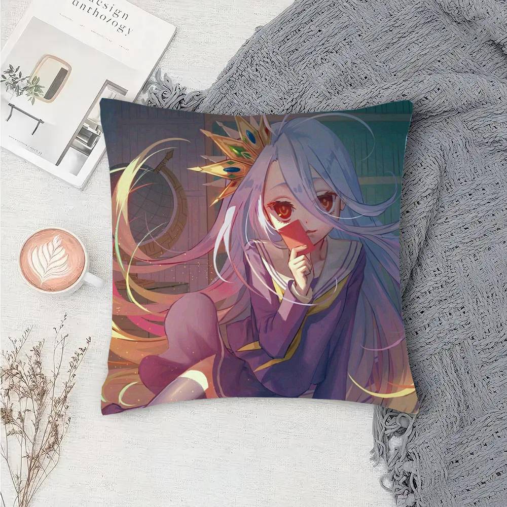 Anime NO GAME NO LIFE Pillow Case Sofa Cushion Cover Room Home Decoration