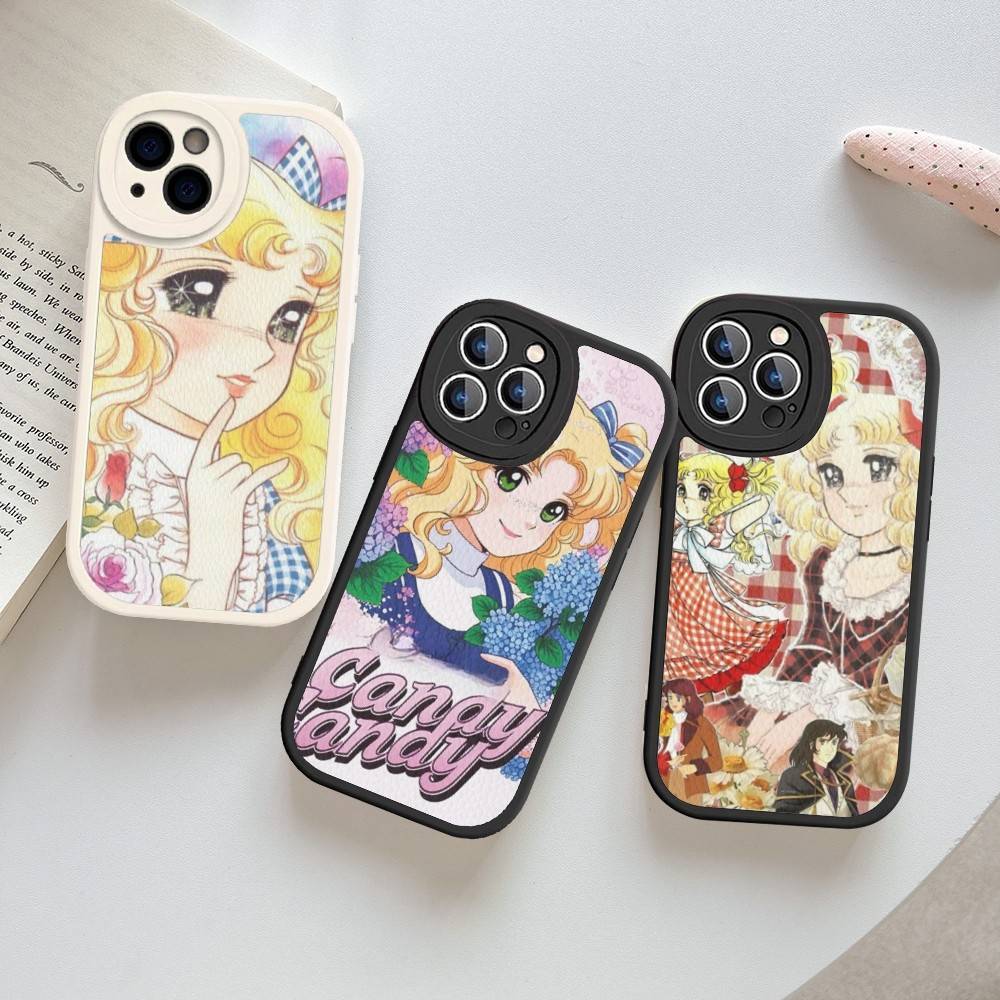 Classic Anime C-Candy C-Candy Leather Phone Case For IPhone 16 15 14 13 12 11 Pro Max Plus Shockproof Cover