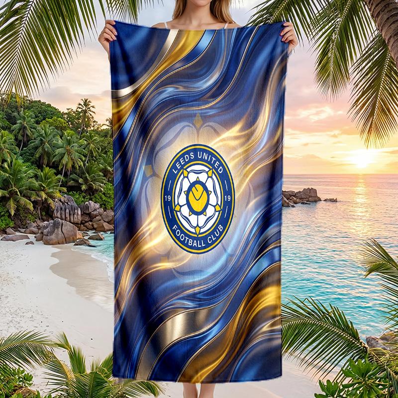 Asciugamano da Spiaggia Leeds United Football Morbido Microfibra Asciugamano Estivo Asciugatura Rapida Assorbente per Spiaggia Piscina Viaggio