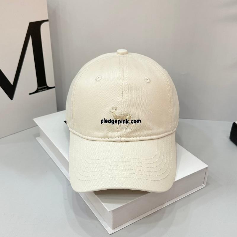 Letter deer soft top showing face small baseball cap female summer big head circumference versatile embroidery curved brim cap male