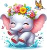 QT2325#15cm Elefant Drăguț Decal Decorativ Impermeabil pentru Mașină, Potrivit pentru Mașini, Laptopuri, Bara de Protecție, Sticker pentru Geam