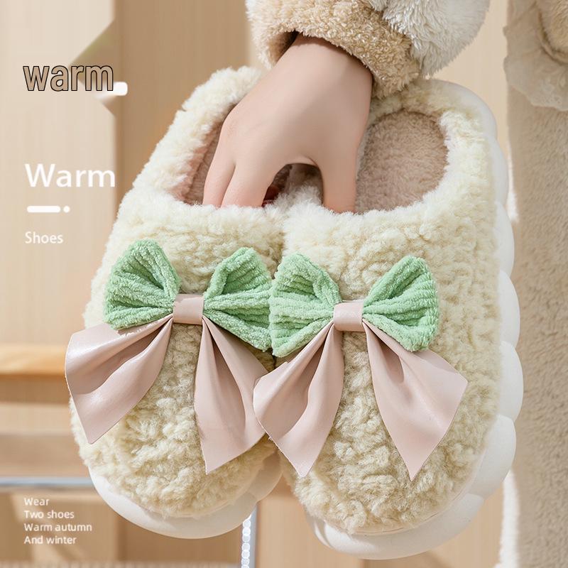 

Женские хлопковые тапочки с кружевной отделкой и бантом - Износостойкие, Теплые, Подходят для улицы или дома 40-41