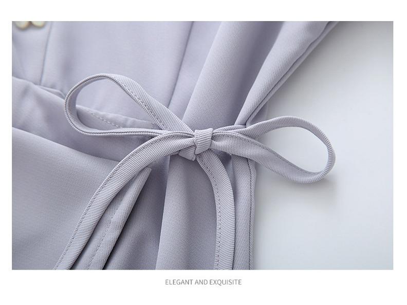 French Style Women's Summer Slimming Square Neck Long Dress