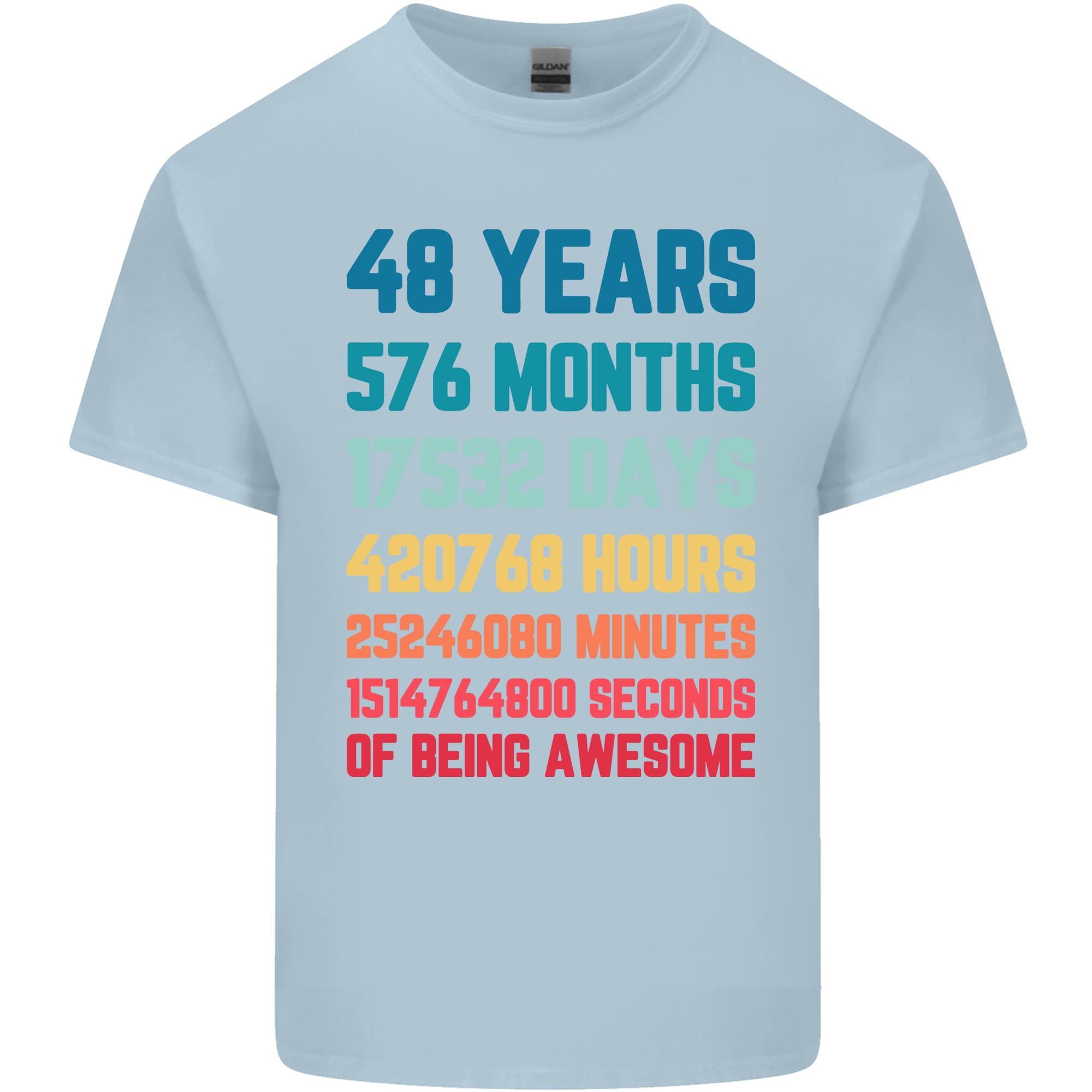 48th Birthday 48 Year Old Unisexs Light Cotton TShirt S