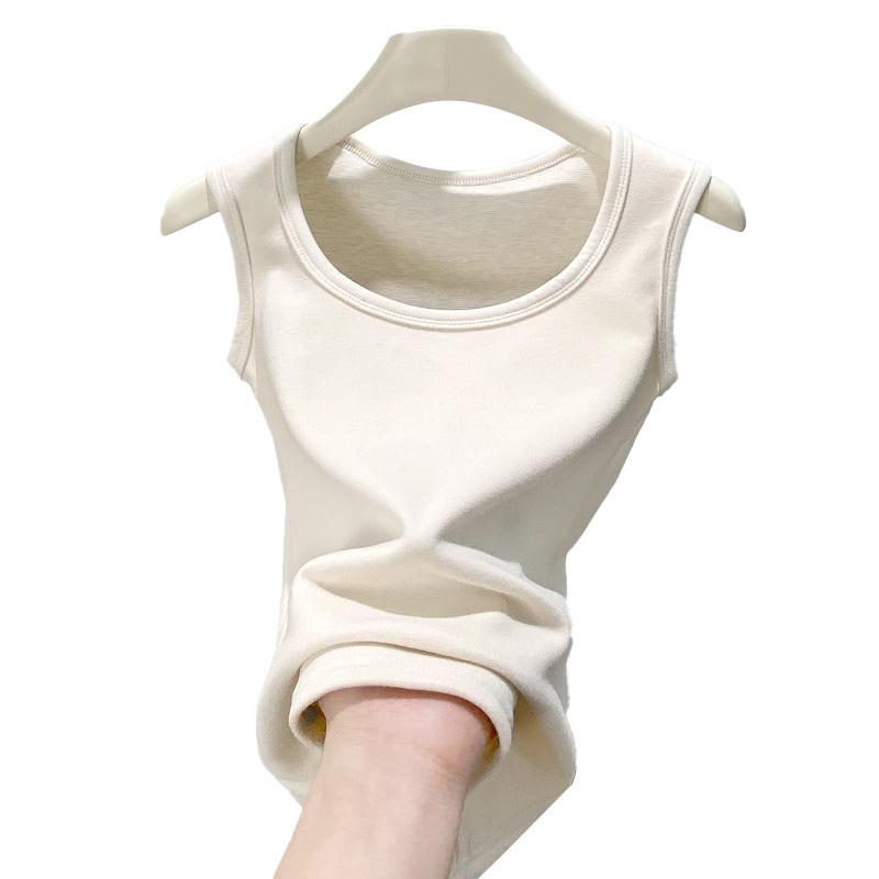 Stylová Vesta Elegance Móda Ležérní H565u Límec Bez Rukávů Tílko Spodní Prádlo Dámské Podzim a Zima Polstrované a Zesílené Teplé Vnitřní Základní Vrstvy