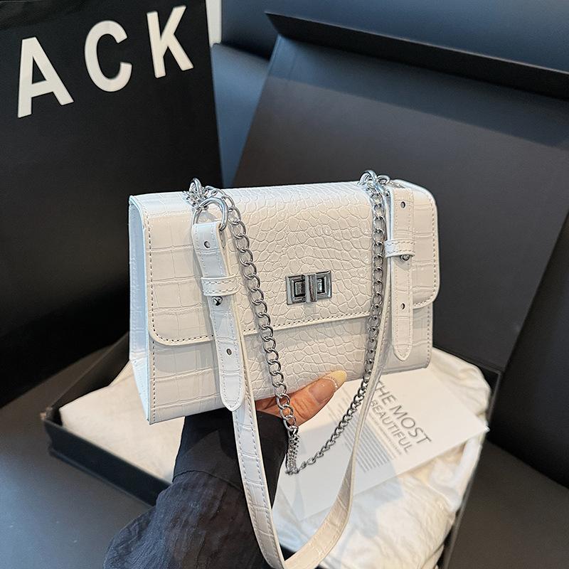 

Women s Bag Small Square Bag Versatile Shoulder Messenger Bag Underarm Bag білий