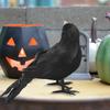 1-9PCS Artificial Black Raven Flocked Feathers Halloween Ghost Party Decoration Spooky Bird Model for Graveyard Scene Prop Favor