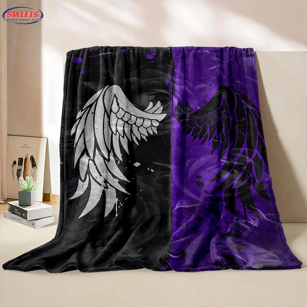 New Arrival! Angel Wings Theme Soft Blanket for Bed Bedroom Sofa Picnic,Warm Throw Blanket for Cover Outdoor Leisure Nap Office