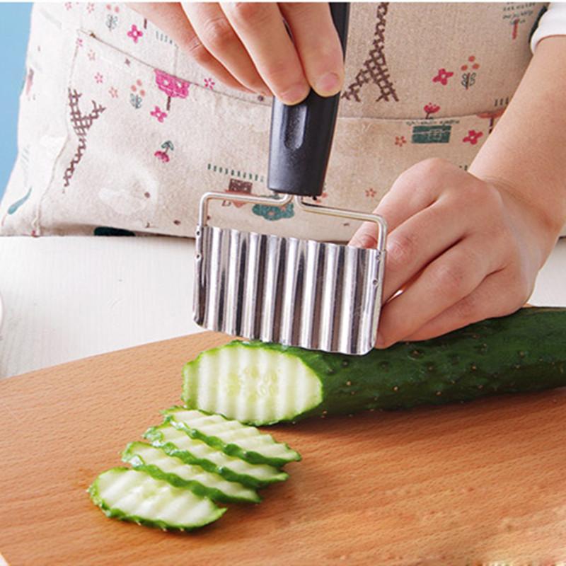 Potato Chip Slicer Creative Multi - Functional Vertical Stainless Steel Spike Potato Cutter Chips Vertical Knife Kitchen Gadgets