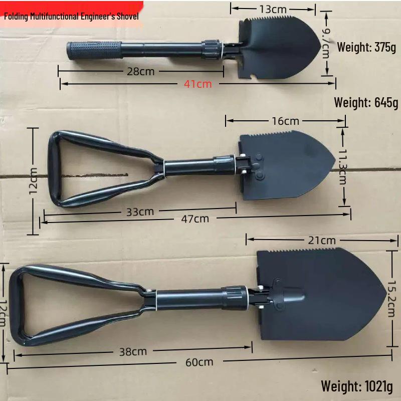 Multifunctional Foldable Shovel: Portable Emergency Tool for Fishing, Planting, and Outdoor Adventures