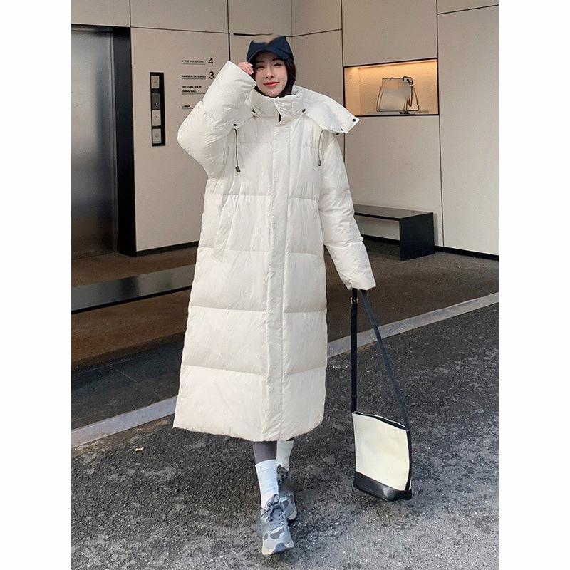 Women's Down Jacket Women Casual Thick Long Duck Down Puffer Coat Hooded Waterproof Parkas Outwear