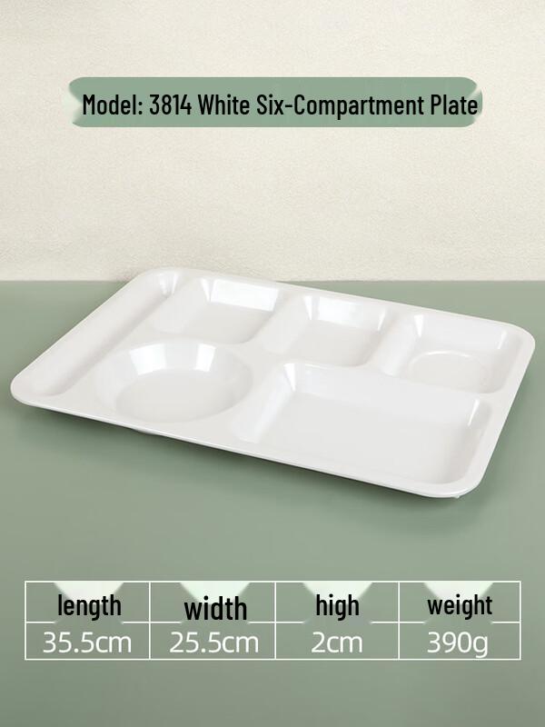 Commercial Melamine 6-Compartment Meal Tray