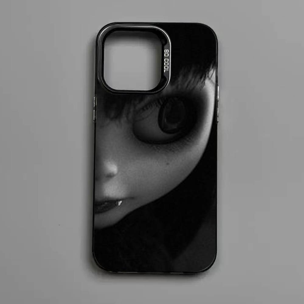 Dark Cute Girl Doll Phone Case For IPhone 17 16 15 14 13 Pro 12 11 Pro Max PLUS Color Back Cover