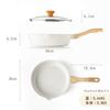 SENSARTE Deep Frying Pan 26cm, Stir-fry Pan, IH/Gas Compatible, Marble Coating, Non-stick, PFOA-Free, Glass Lid Included, One-Year Warranty, White
