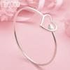 925 Sterling Silver Heart Bangle Wedding Romance Jewelry