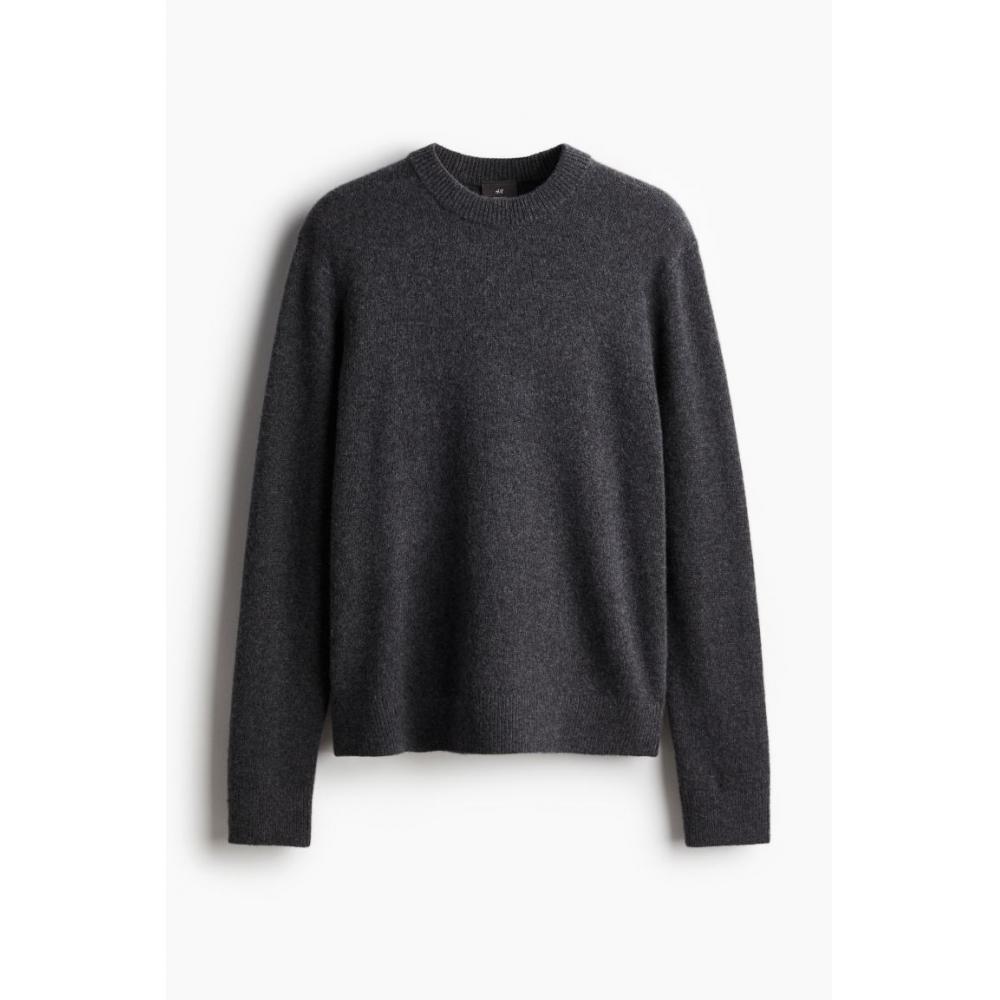 

Шерстяной свитер HM Regular Fit темно-серый