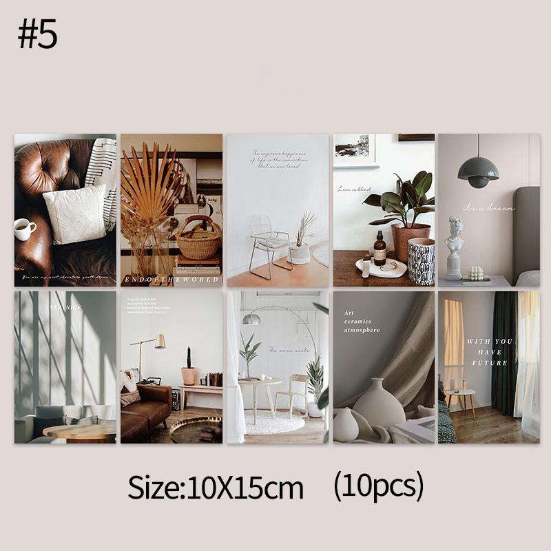 15pcs/set INS Postcards Vintage Decorative Card Photo Props Diy Wall Background Home Decoration Bedroom Wall Sticker Posters