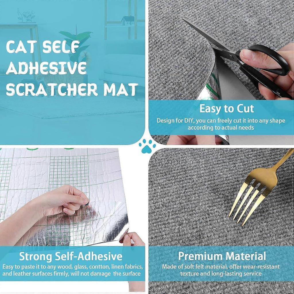 Climbing Cat Scratcher Mat Trimmable Cat Scratching Post Carpet 78.7x15.8 Self Adhesive Carpet Mat Pad Replacement for Cat Tree Shelves Post Couch Wal