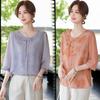 2026 Summer Plus Size Round Neck T-shirt for Middle-aged and Older Women - Stylish, Lightweight Short Sleeve Blouse