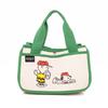 Cute canvas small square bag, popular versatile office worker bento bag niche large-capacity cute tote bag