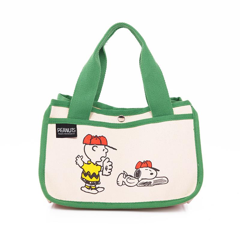 Cute canvas small square bag, popular versatile office worker bento bag niche large-capacity cute tote bag