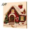 Progetti Artistici per Alleviare lo Stress Kit Perle Finte di Natale Pittura Capanna Innevata di Babbo Natale Kit Artigianale 3D Scintillante con Perline Fai da Te per Adulti Parete per le Festività Invernali di Casa