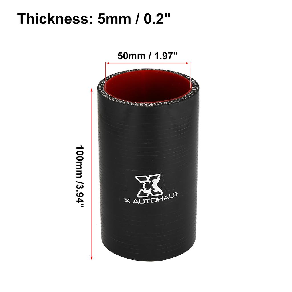 X AUTOHAUX Silicone Hose, Intercooler Silicone Hose, Silicone Pipe, Radiator Hose, Inner Diameter 2.0