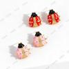 High-End Stainless Steel Ladybug Earrings: Fashionable, Versatile European and American Insect Design