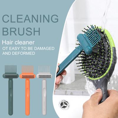 Comb Cleaning Brush 2 In 1 Comfortable Grip Brush Head Multipurpose Hollow Dense Bristles Hair Cleaning Ergonomic