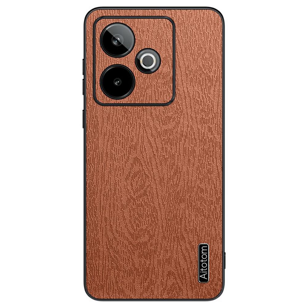 

Чехол для Realme GT 7 5G, текстура дерева, покрытие из ПУ кожи, ПК ТПУ чехол для телефона Brown