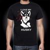I Love My Siberian Husky Cute Puppy Dog Lovers Gift TShirt 100 Cotton ONeck Short Sleeve Casual Mens Tshirt Size S3XL