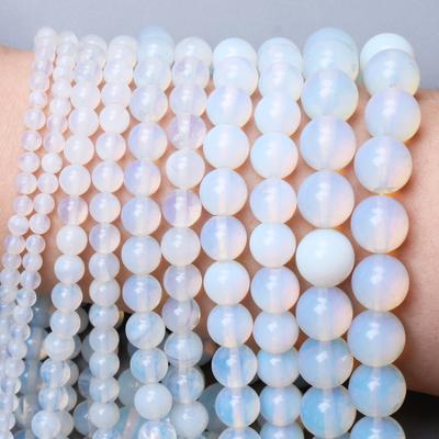 15-92 pezzi 4/6/8/10/12mm Ciondoli Pietra Opale Rotonda Pietra Naturale Distanziatore Perline Sciolte Fai da Te Per Collana Bracciale Fai da Te Creazione di Gioielli