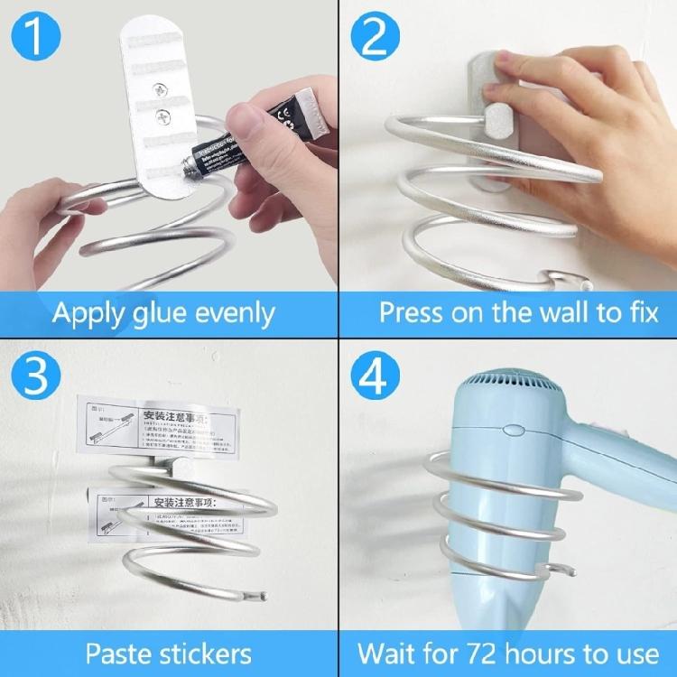 Hairdryer Organizer Blow Dryer Stand Hair Dryer Rack Wall Mounted Hair Care Tool