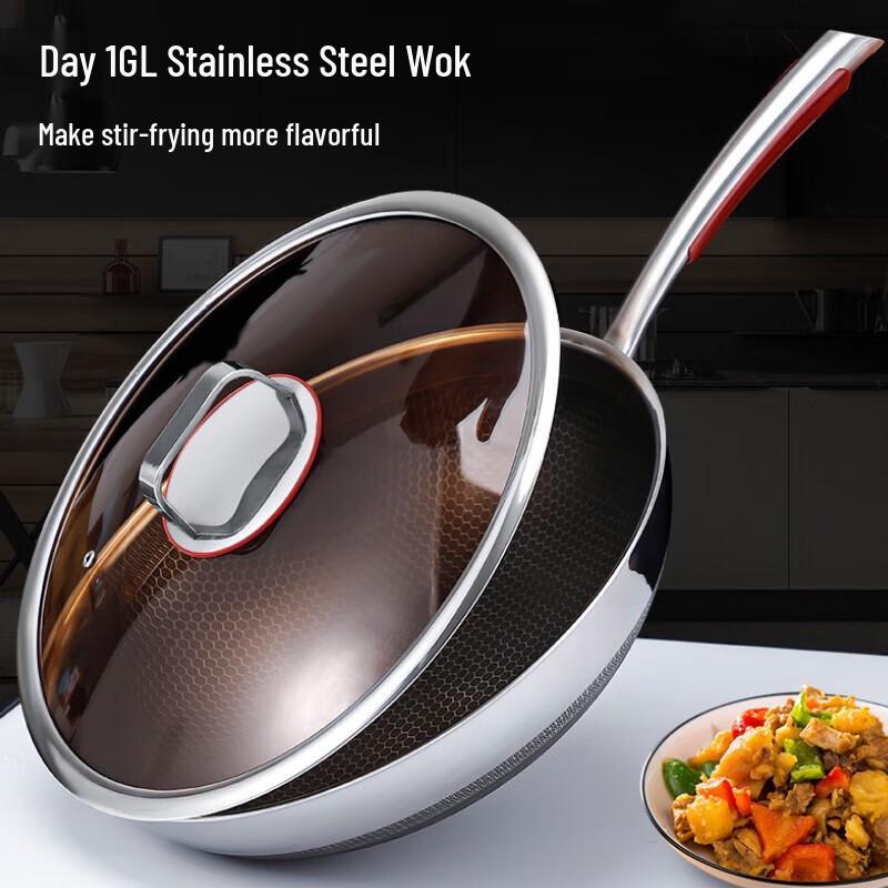Bard Kanghe BC-026 316L Antibacterial 34cm Non-stick Wok