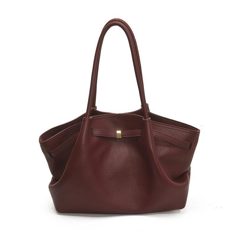 Damska torebka retro na ramię z plisami - Duża pojemność, Projekt jesień/zima 2025