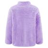 Kids Casual Outerwear Long Sleeve Stand Collar Soft Plush Zipper Closure Pockets Side Warm Jacket