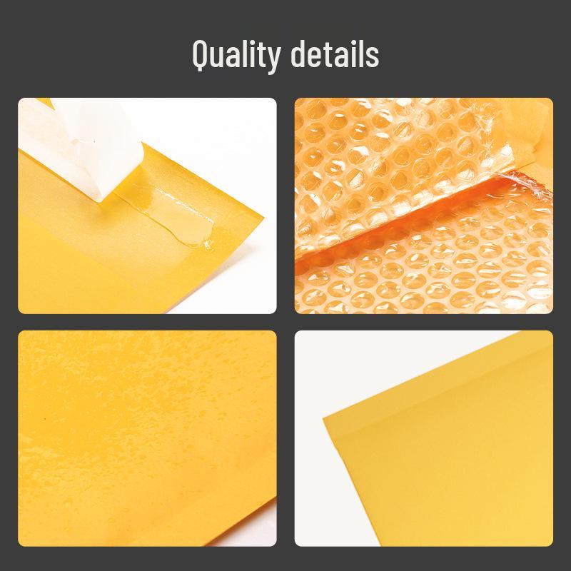 Yellow Kraft Bubble Mailer - Thickened Shockproof Foam for Clothing and Express Logistics Packaging