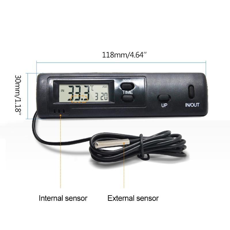 Indoor Convenient Temperature Probe in out Lcd Dual-way Digital Thermometer Clock Thin for Shell Portable Temp Te