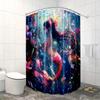 Fairy Mermaid Print Waterproof Shower Curtain For Bathroom, Magical Ocean Life Design High-End Toilet Partition Curtain
