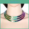 Futuristic Metal Collar Necklace With Waterwave Chain For Steampunk And Gothic Styles