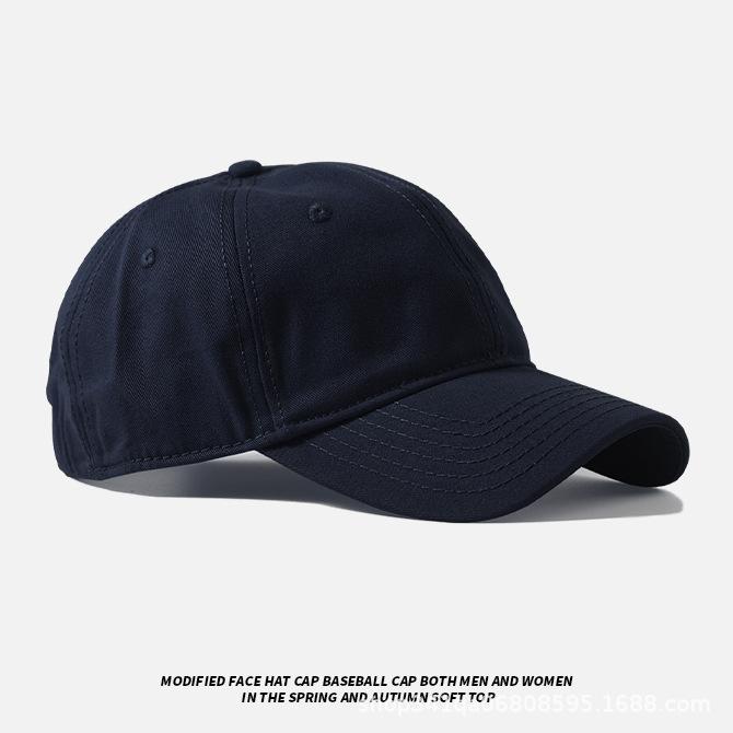 Pure cotton double-layer solid color large-size hat, men's soft-top baseball cap, sun-protective, simple design, also suitable for women