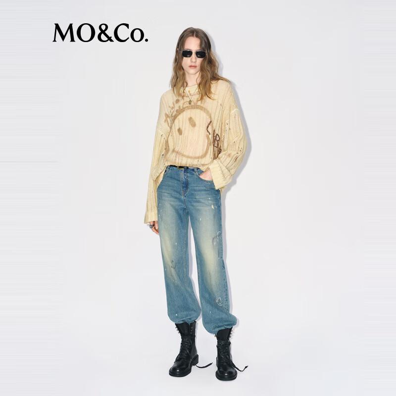 

MO&Co. High-Waisted Washed Denim Jeans M 27